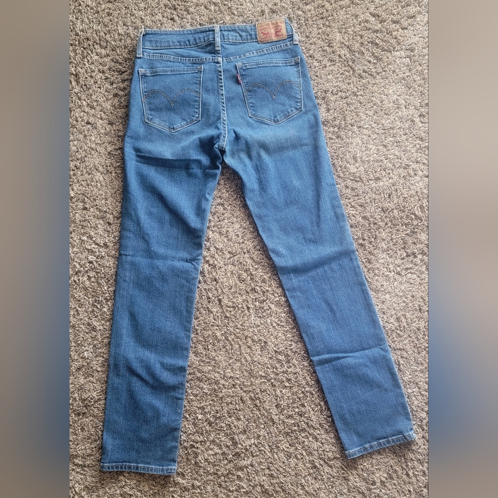Levi's 712 slim mid rise blue jeans, size 27 - Picture 3 of 4